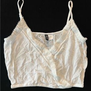 H&M White Wrap Crop Camisole